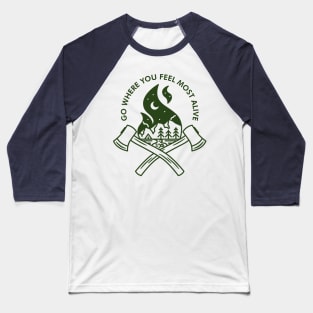 Bushcraft Life - Green Version Baseball T-Shirt